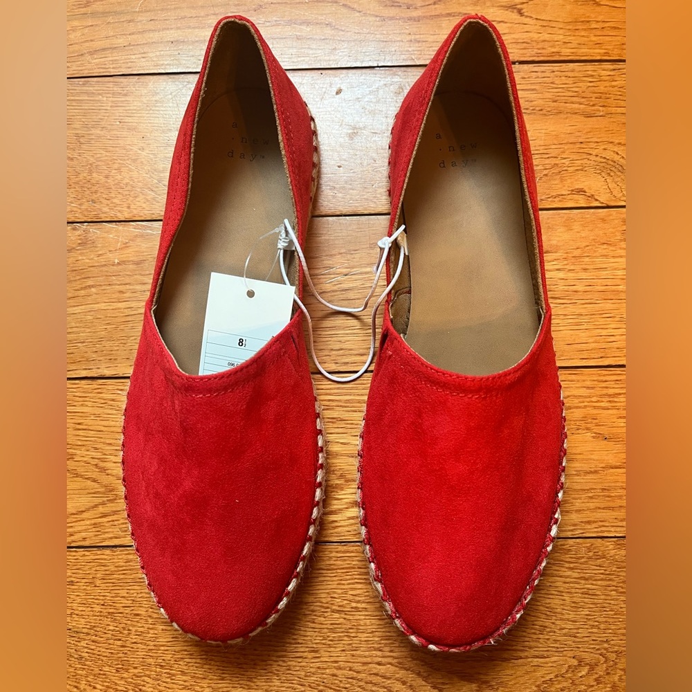 A New Day Red Suede Espadrilles
